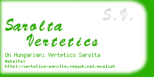 sarolta vertetics business card